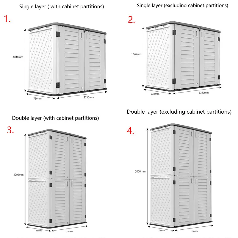 رائجة البيع خزانة تخزين خارجية سقيفة تخزين عمودية سقيفة تخزين خارجية أثاث الفناء #6
