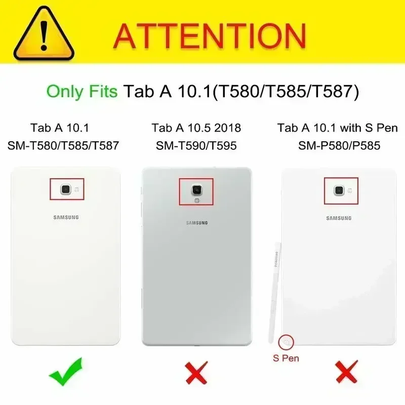 Tab A6 10.1inch 2016 Tablet SM-T580 T585 T587 Case PU Leather Stand Cover Auto Sleep/Wake for Samsung Galaxy Tab A A6 10.1 Case