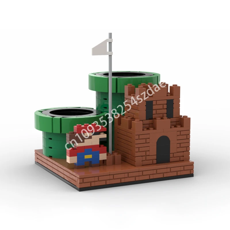 

338pcs MOC Pencil Holder Italian Plumber Building Blocks Educational Brick creativity Christmas toy Gift STEAM Learning