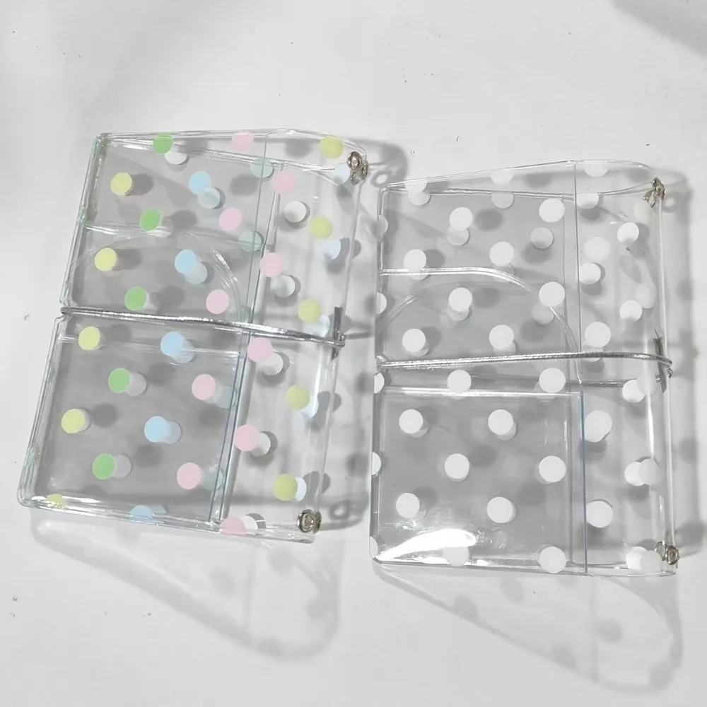 Polka Dot Print Passport Holder Elastic Band Design Transparent Passport Cover Portable Clear Passport Protector Case Travel