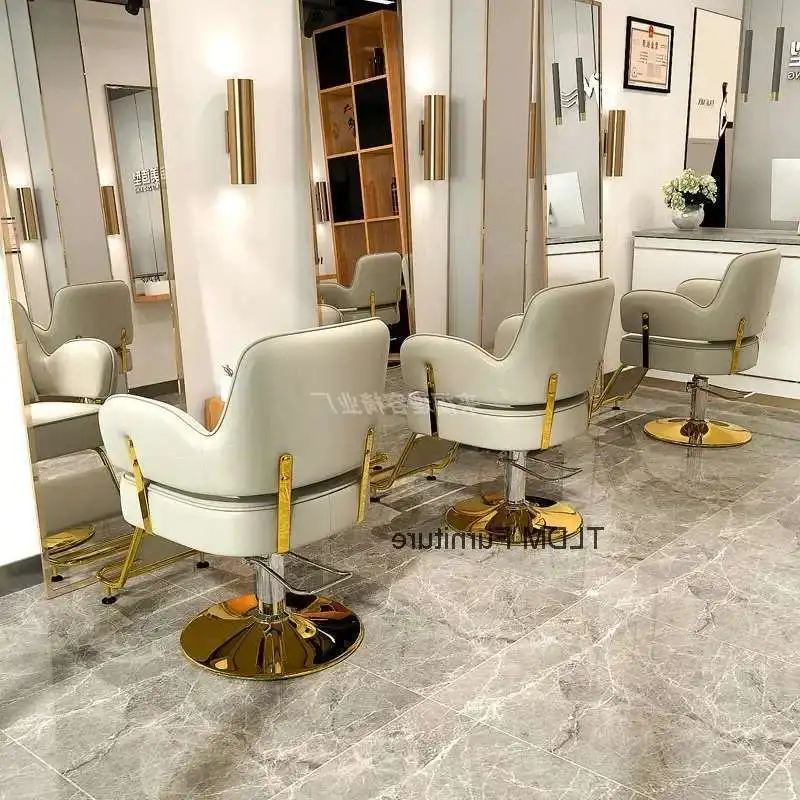

Fashionable Grey Barber Chair Glamour Elegant Professional Comfy Hairdressing Chair Modern Simple Silla De Barbería Furniture