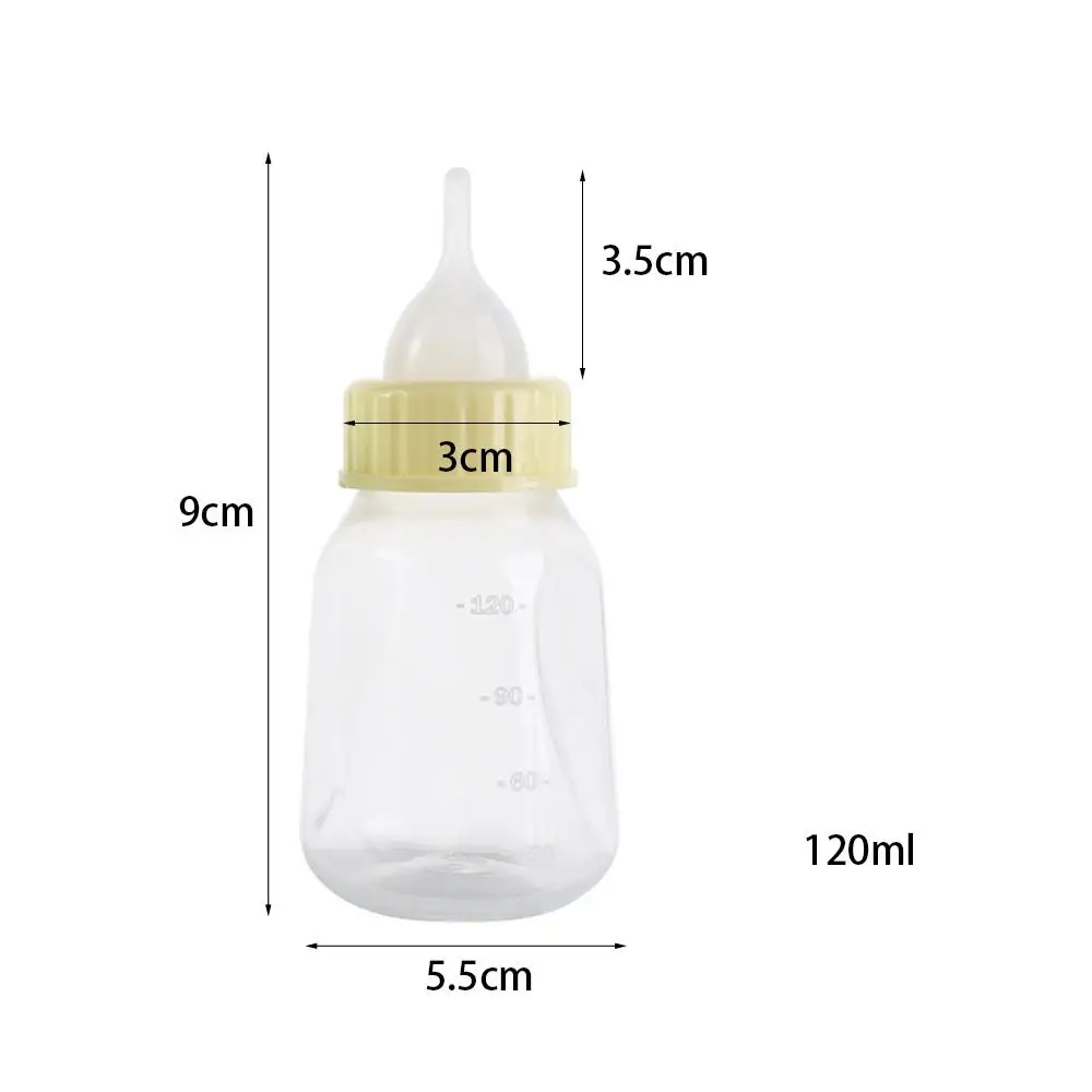 1PC 120ml Bite Resistant Household with Scale Silicone Kitten Nipple Bottle Cat Feeder Rabbit Feeding Bottle Pet Milk Bottle