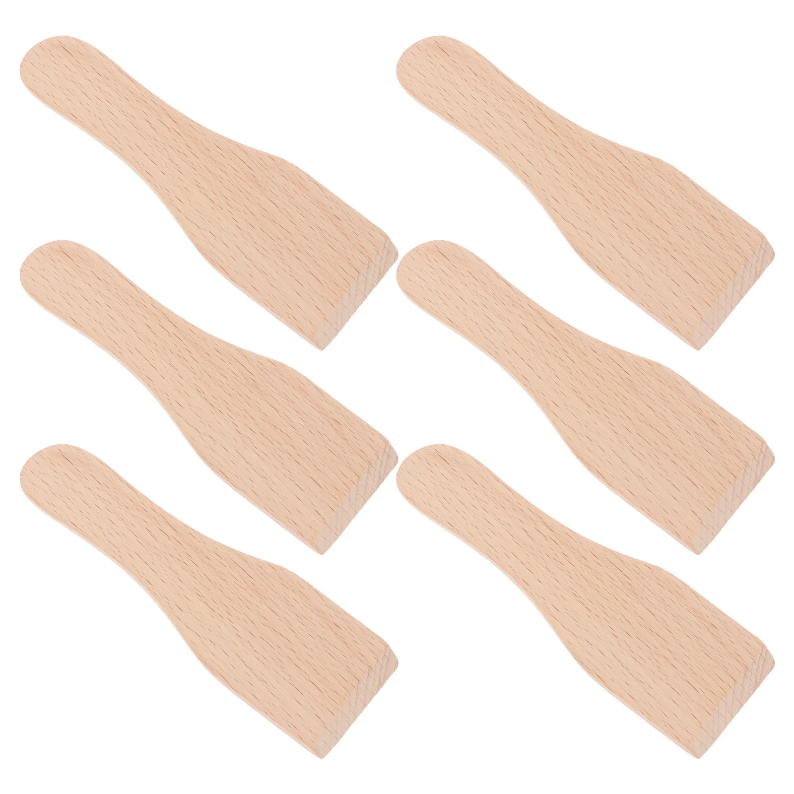 Espátula de pastelería portátil de madera pequeña para mermelada, raspador de queso seguro para restaurante, 6 uds.