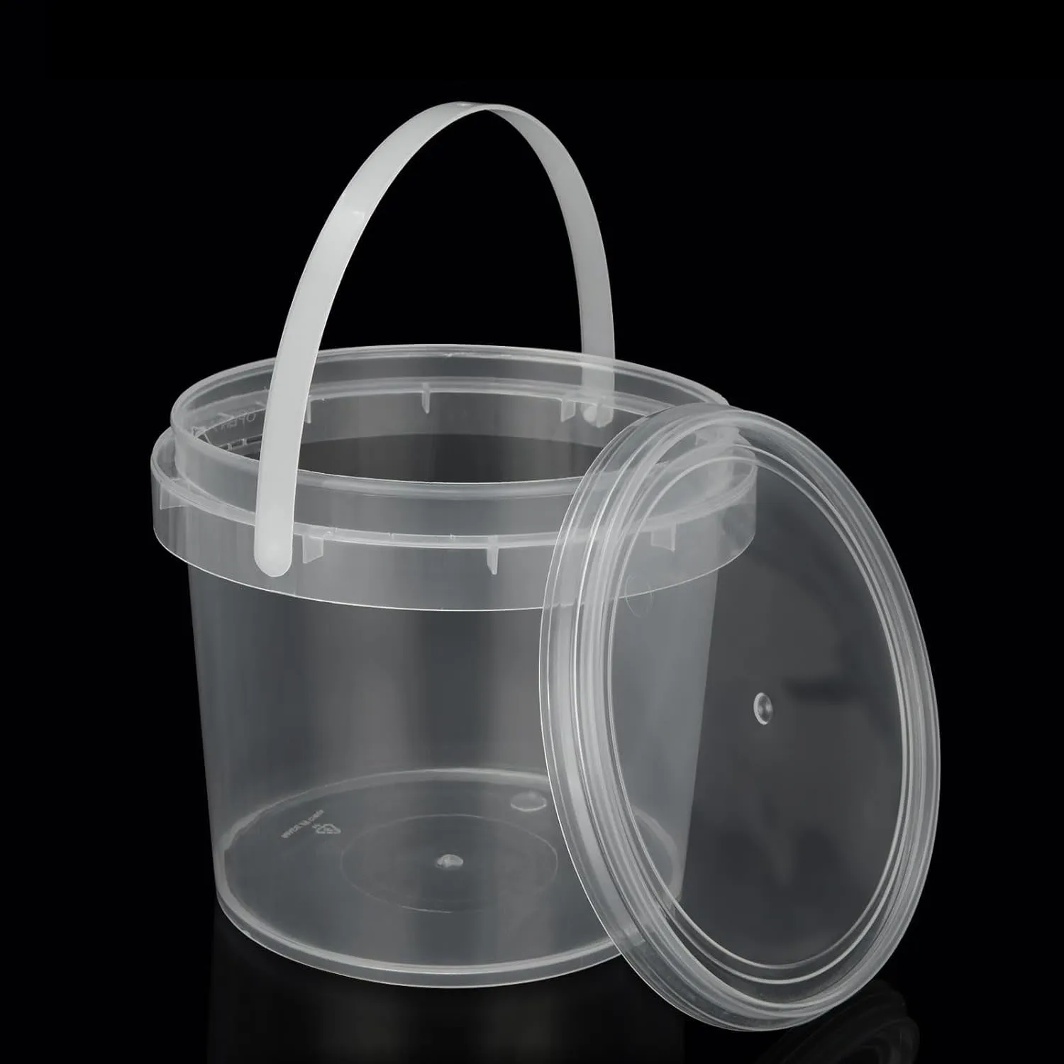 Plastic Round Sealable Storage Box for Storing Honey Jam Paint Cosmetics Snacks 500ml 750ml 1000ml Kitchen Clear Bucket