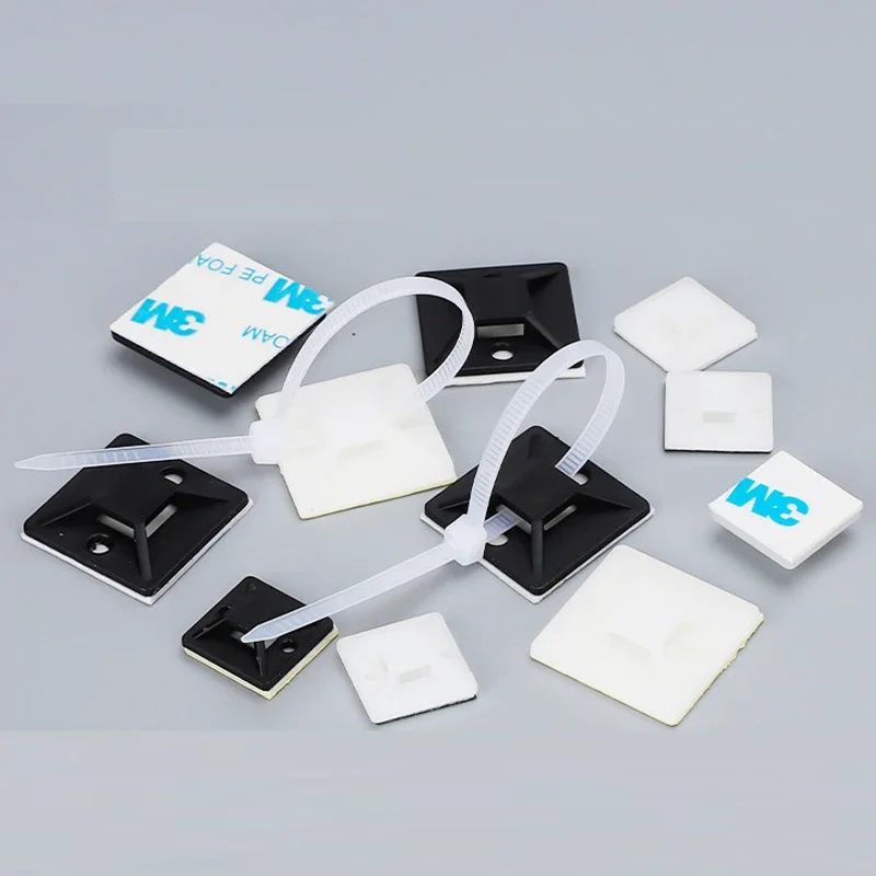 Cable Tie Base Mount With Glue Wire Removable Self Adhesive Wall Holder Car Fixing Seat Clamps Suction Positioning Sucker