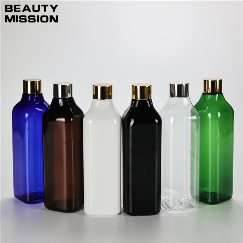 Multicolor 300ML X 20 Empty Plastic Bottle With Gold Silver Aluminum Screw Cap Cleansing Oil Cosmetics Toner Packaging Container