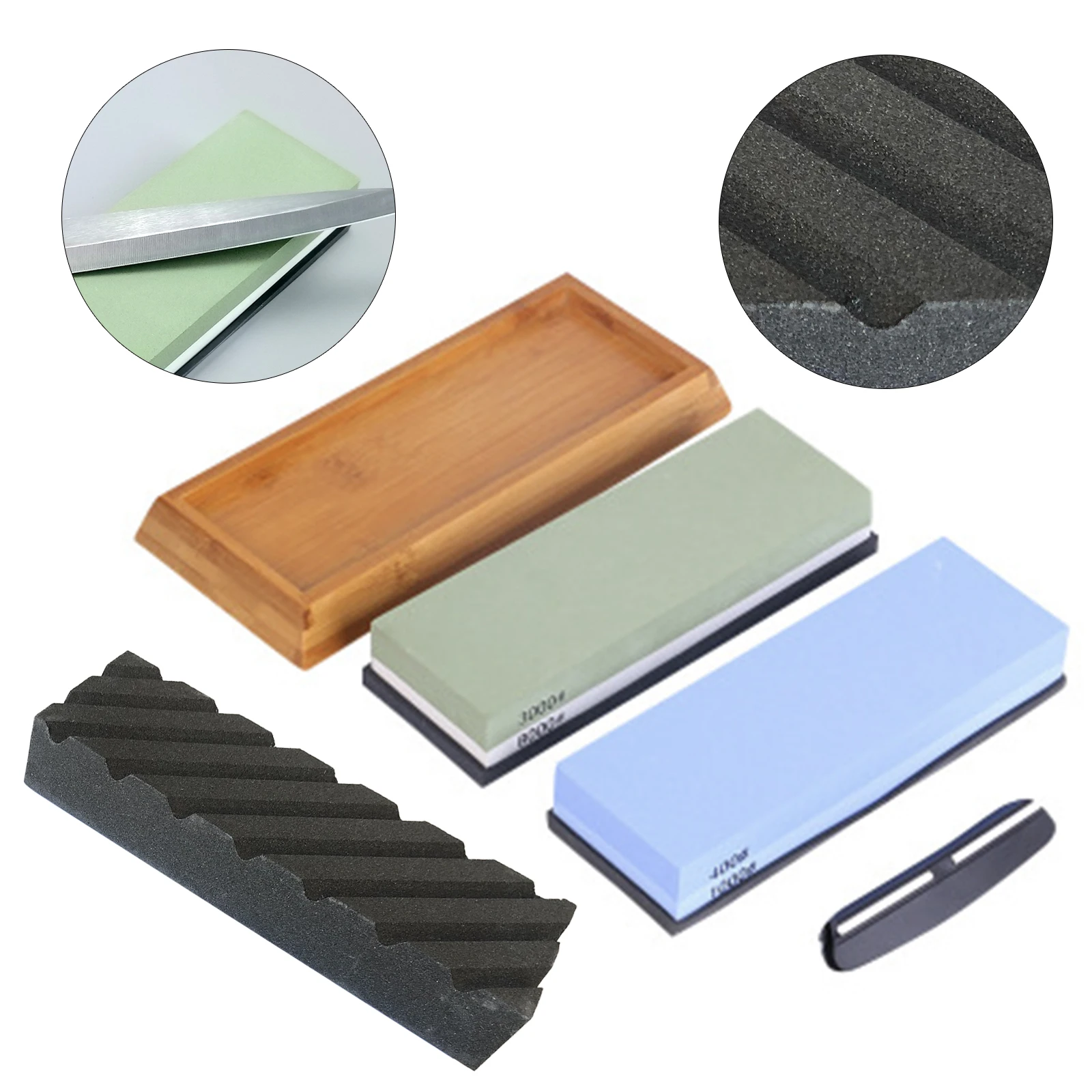 Knife Sharpening Stone Set Dual Grit 400/1000 3000/8000 Whetstone Kitchen Tool