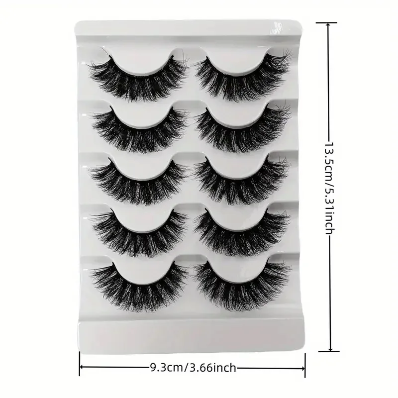 5 pairs of DD curled 3D cat eyes reusable fluffy false eyelashes for eye makeup natural eyelashes