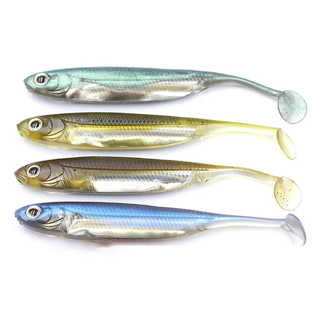 

5 шт., аксессуары для рыболовных снастей, набор мягких приманок, 10 см/12 см, цветная гибкая светоотражающая 3D-симуляция, рыболовная приманка, прочный рыболовный инструмент