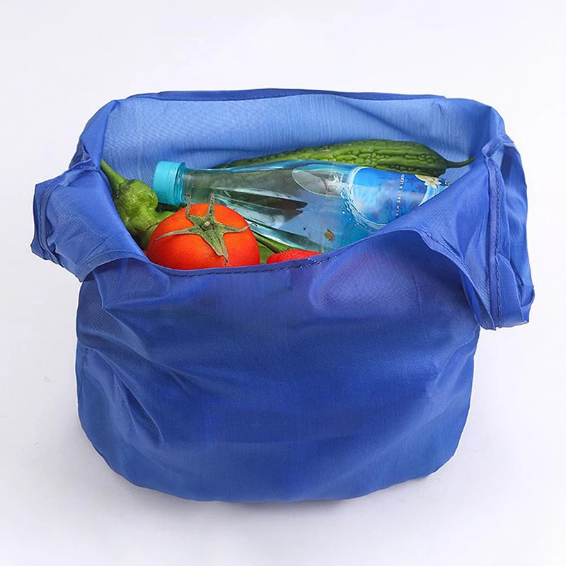 Bolso de compras plegable portátil, bolsa gruesa, resistente al agua, para comestibles