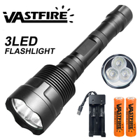 Super Powerful 3 * 5050 Wick LED Flashlight 500 yards High Power Torch White/Green/Red Light Flash Light Hunting Tactical Lantre