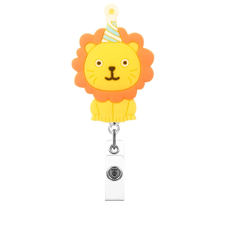 Forest Lion Elephant Style Doctor Nurse Rotate Clip Retractable Badge Reel Card Holder Exhibition Name Card Parts