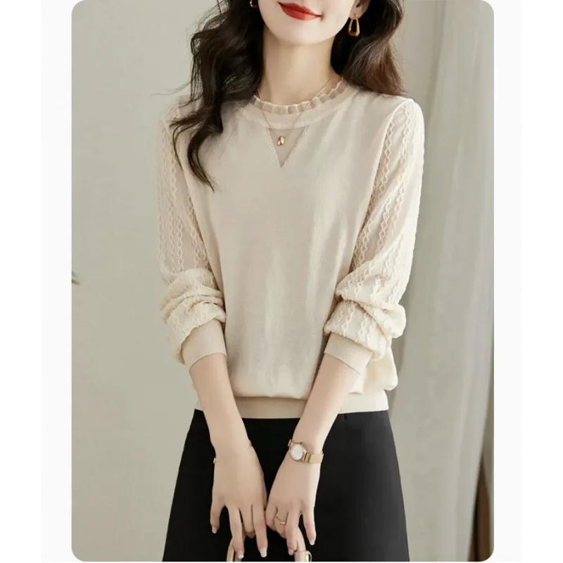 

Short Women's Base Shirt Inner Wear Beautiful Cotton Long Sleeve Color Top Age Reduction Elegant Style for Autumn