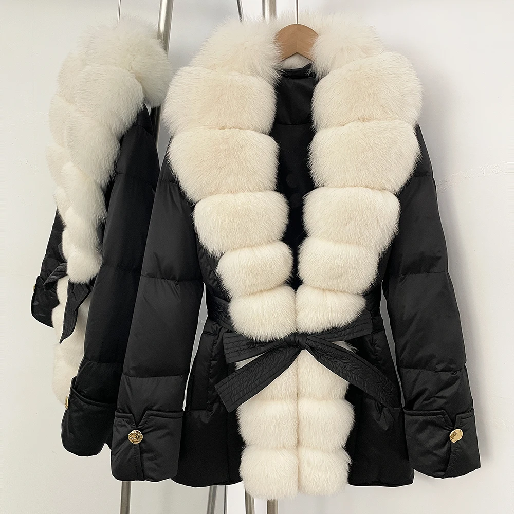 

Женская зимняя пуховая куртка OFTBUY с меховой отделкой, легкая стеганая куртка на утином пуху для женщин