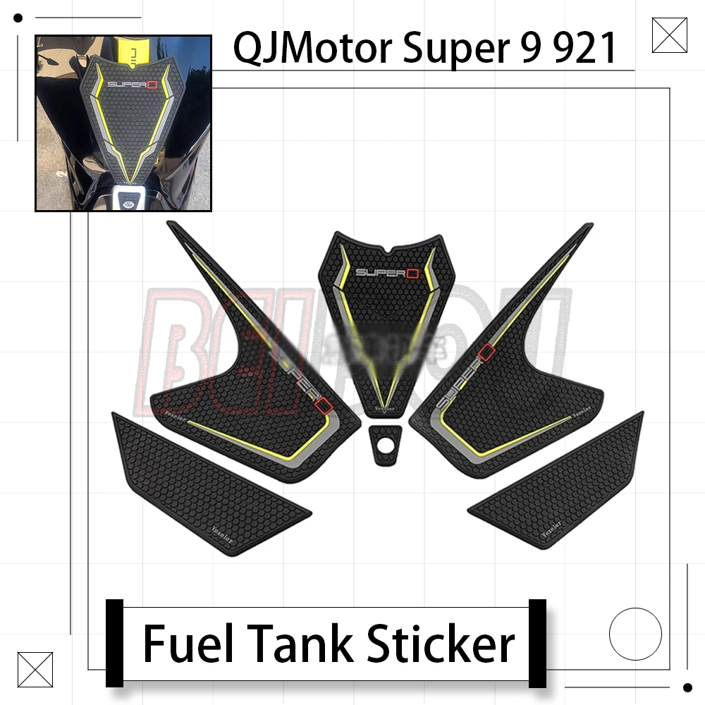 

For QJMotor's Super9 QJMotor Super 9 921 Motorcycle Fuel Tank Stickers Anti-slip Stickers Fishbone Stickers Rubber Stickers