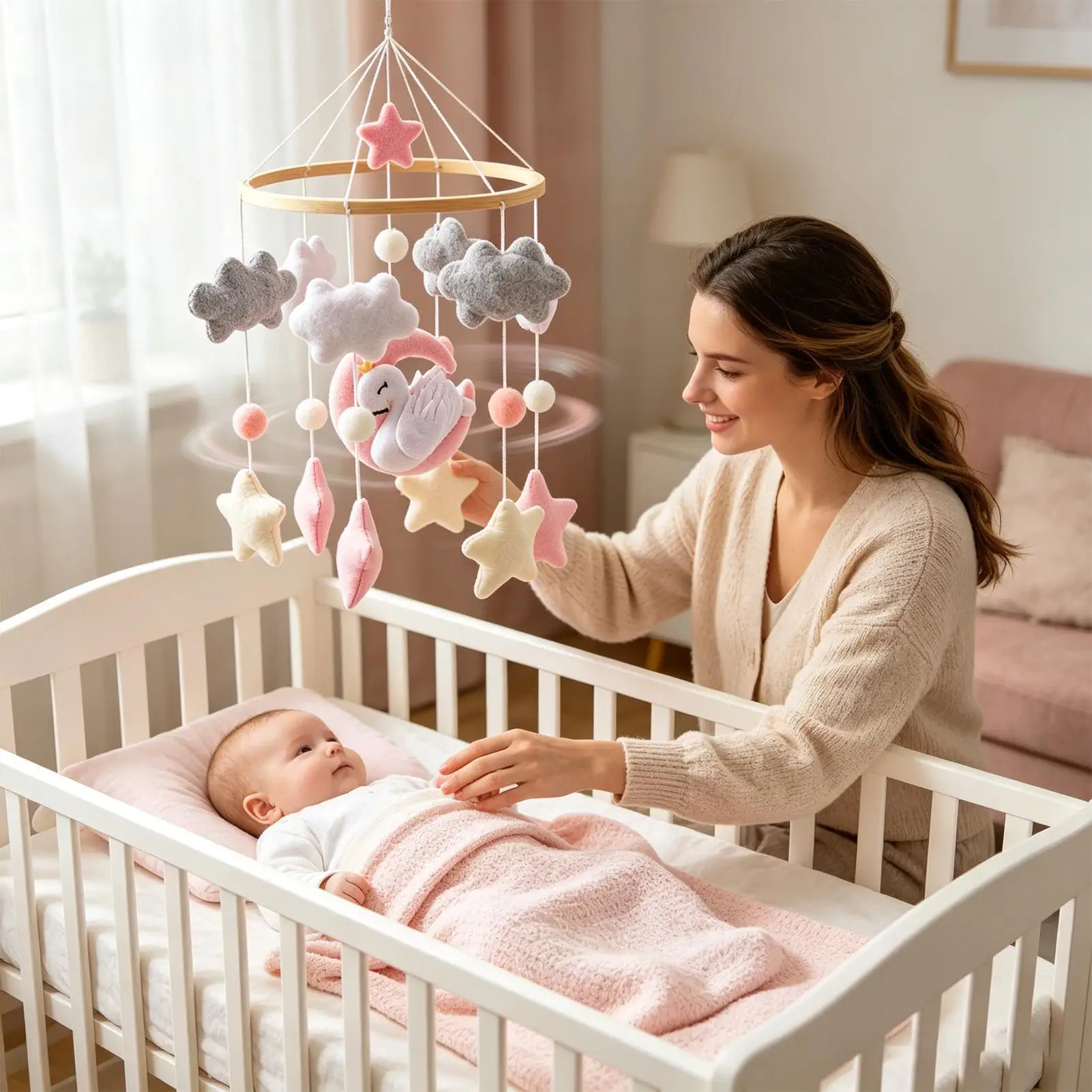 

Crib Mobile For Boys Bohemian Rotating Room Decor Kids Crib Toys Mobile For Bassinet For Home Bedroom Living Room Sleeping