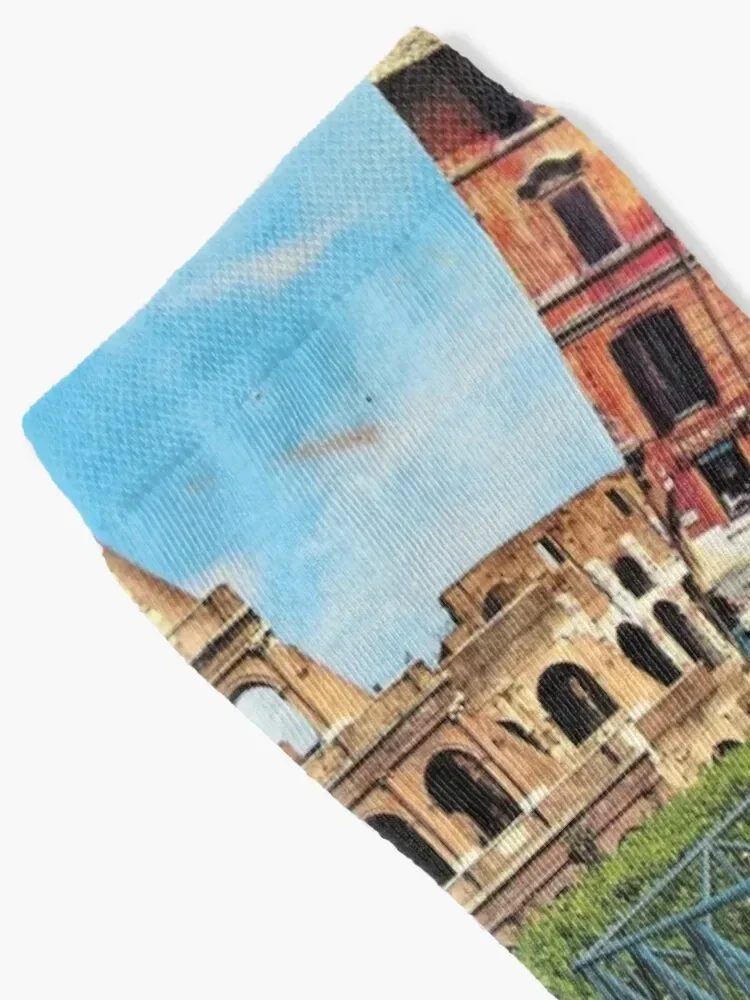 old postcards from Rome - 1 Socks Non-slip man gift sheer Women Socks Men's