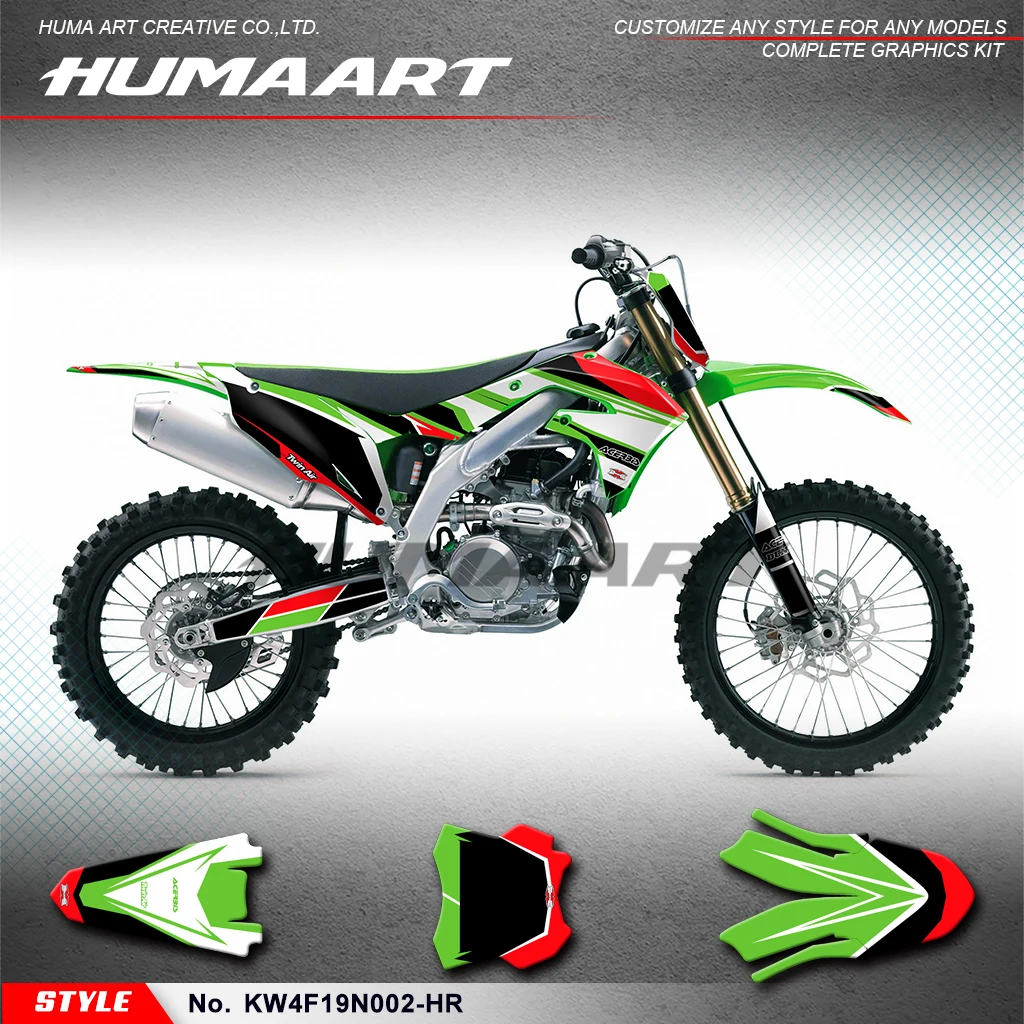 HUMAART Motorcycle Decals Wrap Design for KX450F KX450X KX250F KX250X 2019 2020 2021 2022 2023 2024, KW4F19N002-HR