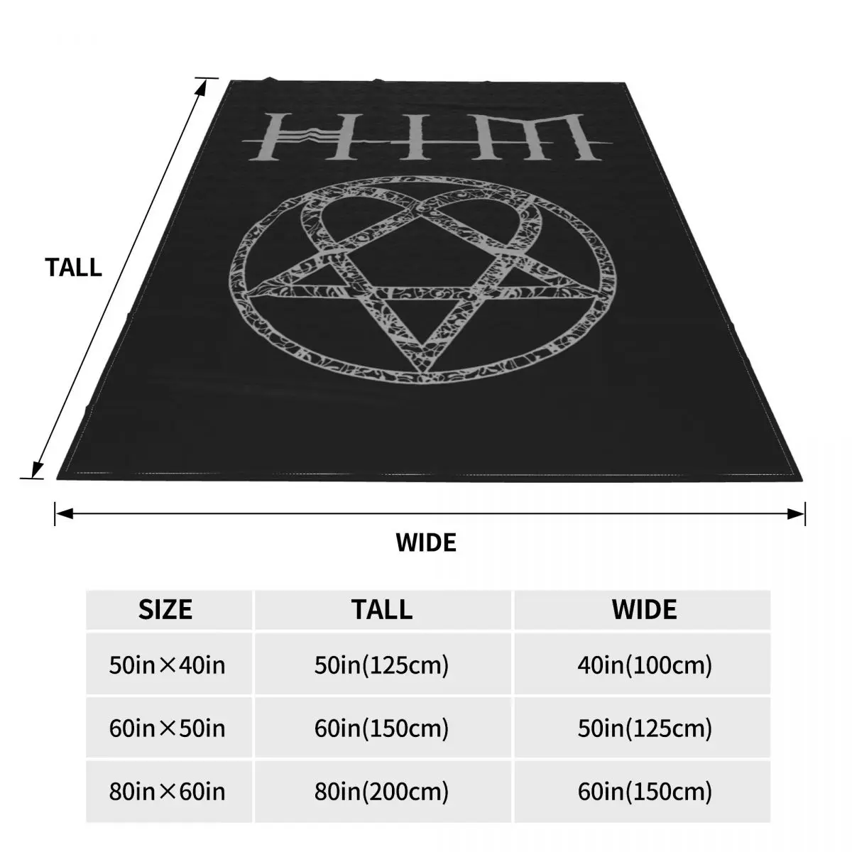 Him Ornate Heartagram Ultra-Soft Micro Fleece Blanket Casual Textile Dust Cover Cover Blanket