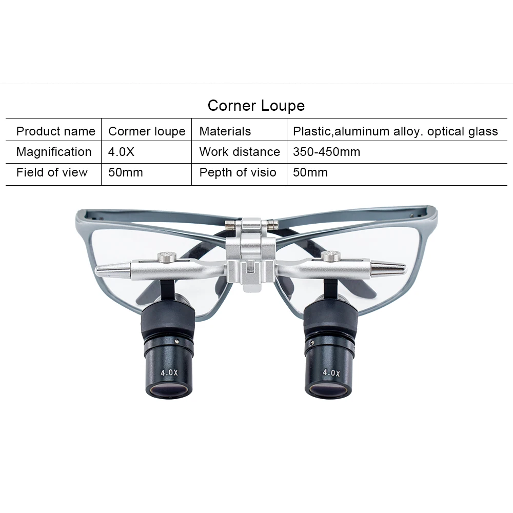 حلقات جديدة جميع المعادن 48 °   عدسات زاوية، عدسات جراحة الأسنان والفم، عدسات مريحة مجال رؤية واضح اختياري 4.0