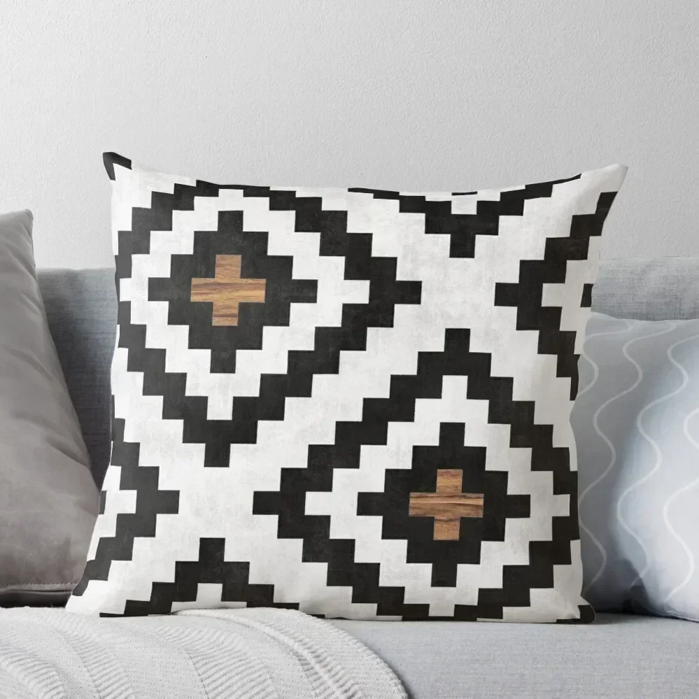 

Urban Tribal Pattern No.16 - Aztec - Concrete and Wood Throw Pillow Sofas Covers sleeping pillows pillow