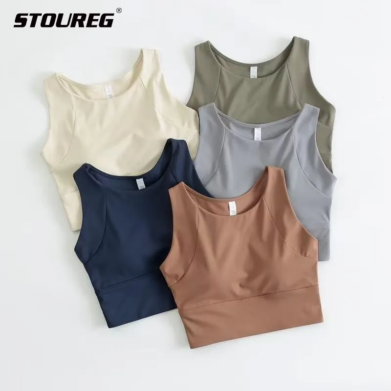 

STOUREG High strength shock-absorbing yoga top,women's one-piece chest cushion yoga sports bra,Pilates training and fitness vest
