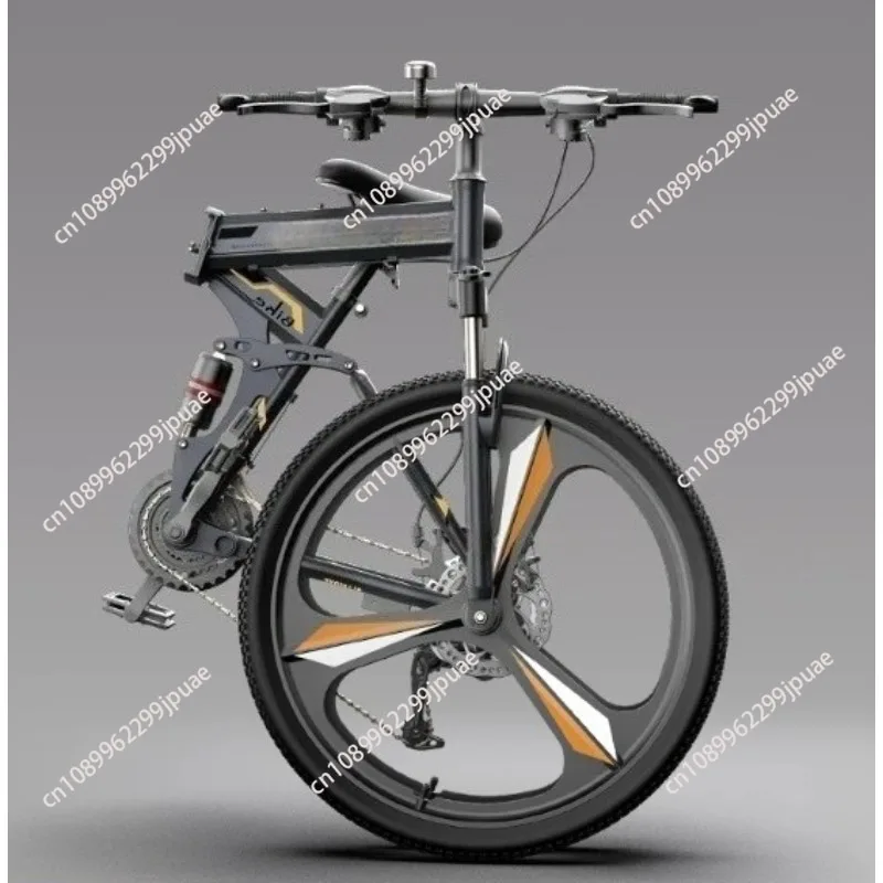 Mountain folding bicycle Adult men's bicycle Variable speed off-road soft tail shock absorption 24 inch 26 inch racing car