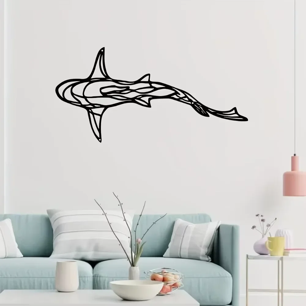 1pc splendid minimalist metal wall crafts iron art shark silhouette bedroom glamour brings allure christmas elf naughty