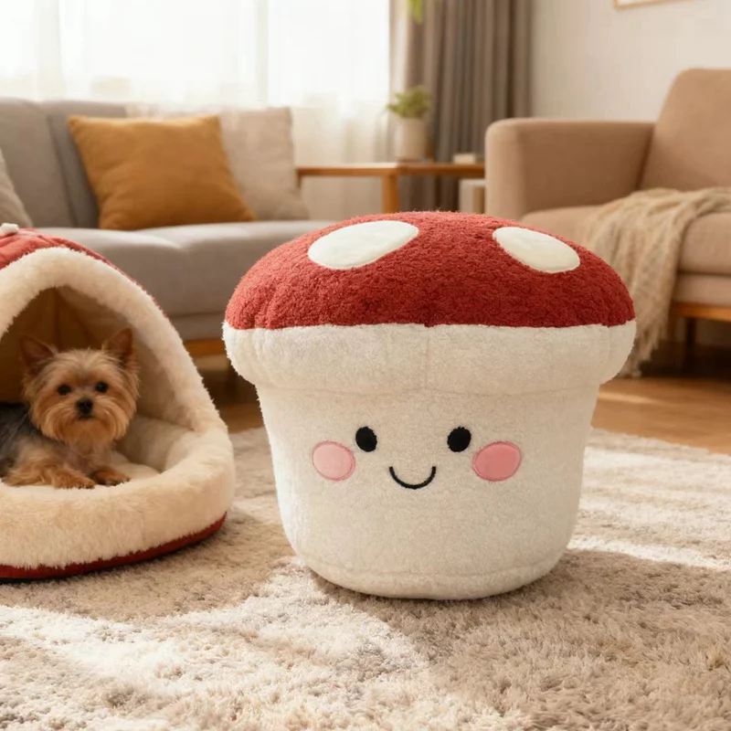 

40x40x30 см красный гриб плюшевая подушка улыбающееся лицо Kawaii подушка с растением украшение дома подарок