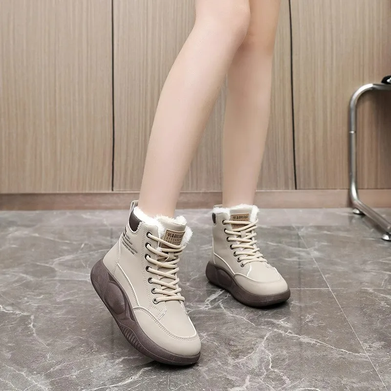 Winter Velvet Thickened Cotton Boots 2024 New Warm And Non Slip High Top Women's Shoes