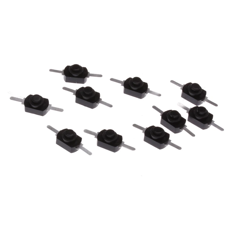 New 10Pcs/Set 1A 30V DC 250V Black Latching On Off Mini Torch Push Button Switch