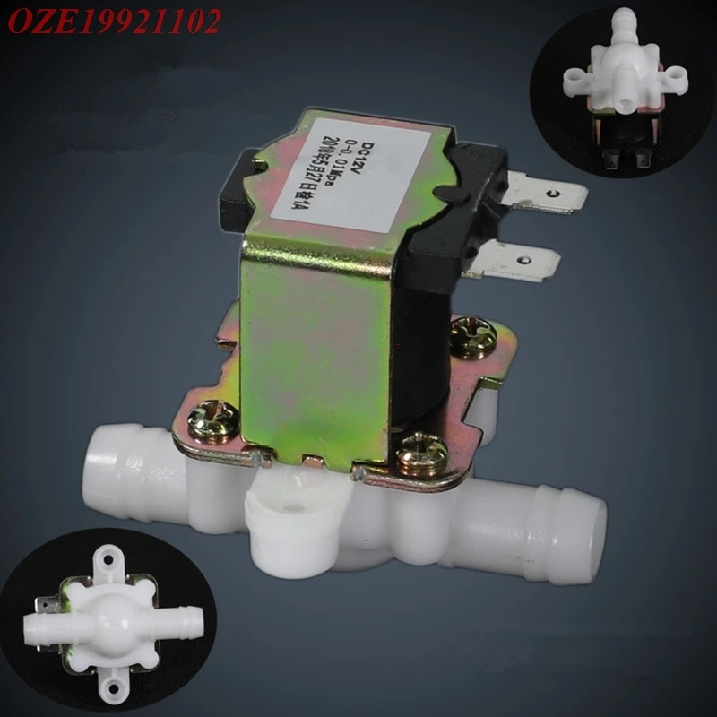 Valvola dell'acqua magnetica elettrica in plastica 1PC 0-0.01Mpa per pressione dell'acqua a gravità 12mm-12mm Valvola di scarico dell'acqua di ingresso Flussostato