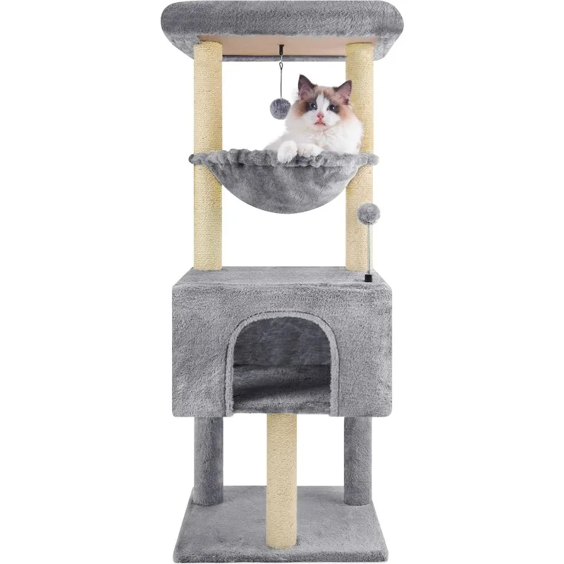 

Multi-Level Cat Tree for Indoor Cats, Tree Tower with Big Condo, Tower with Cat Hammock