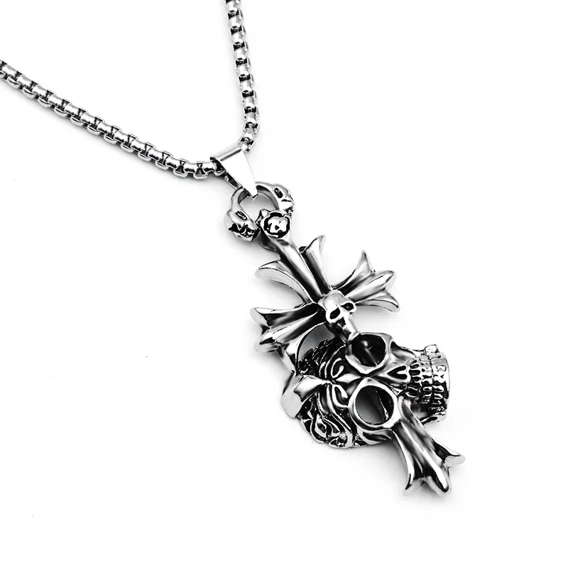 مبالغ فيها شخصية الشارع الرقص الرجعية الملحقات العصرية الذكور طالب الجمجمة الصليب قلادة الذكور والإناث قلادة