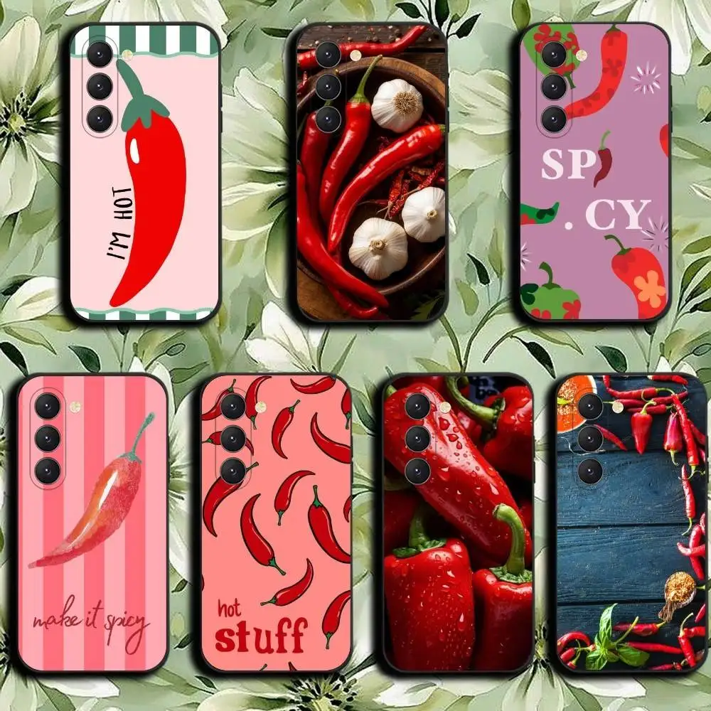 hot pepper Phone Case For Samsung Galaxy A52 A42 A32 Black Cover A22 A12 A02S A72 A73 A51 A41 A31 A21S A71 A40 A30S A20S