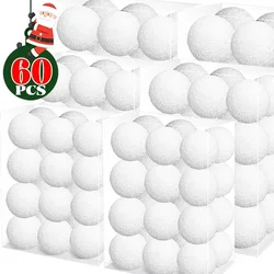 60/6PCS White Foam Christmas Balls Xmas Tree Hanging Ball Pendant Ornament for New Year Party Home Decoration Supplies Wholesale