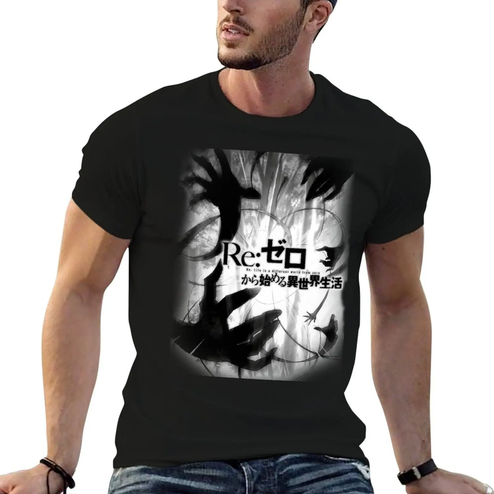 

Re: Zero - Anime - версия 3, футболка, мужские футболки с рисунком, мужская хлопковая футболка, мужская футболка из 100% хлопка, футболка люксового бренда