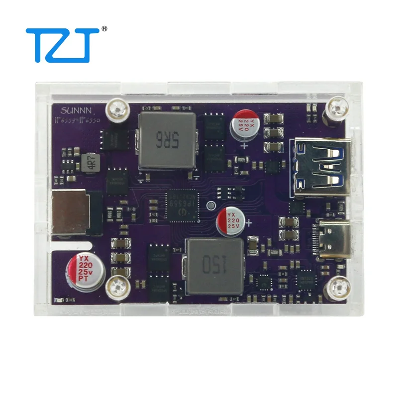 Módulo de carga rápida Buck Boost TZT 200W IP6559+IP6550 con carcasa acrílica compatible con PD2.0 y 3,0