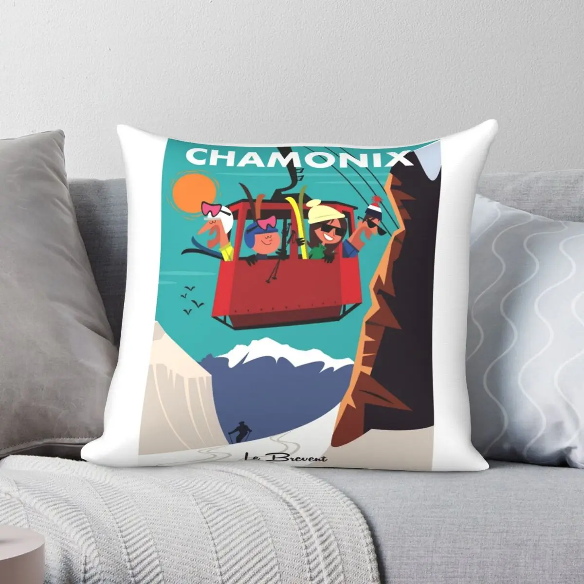 Chamonix Brevent Poster Pillowcase Polyester Linen Velvet Printed Zip Decor Throw Pillow Case Home Cushion Cover 18