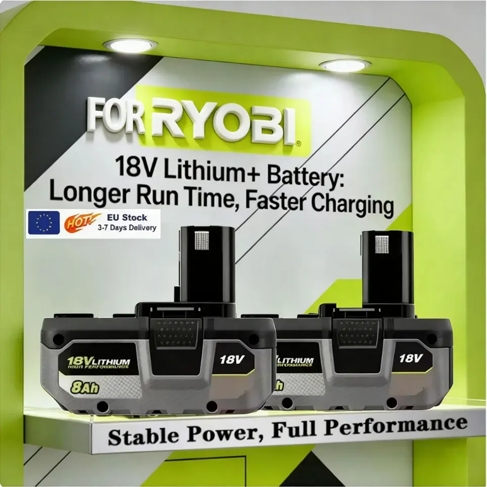 🤼 Pour batterie lithium haute performance RYOBI 18V sans effet mémoire et à faible auto-décharge pour tous les outils P104, P107