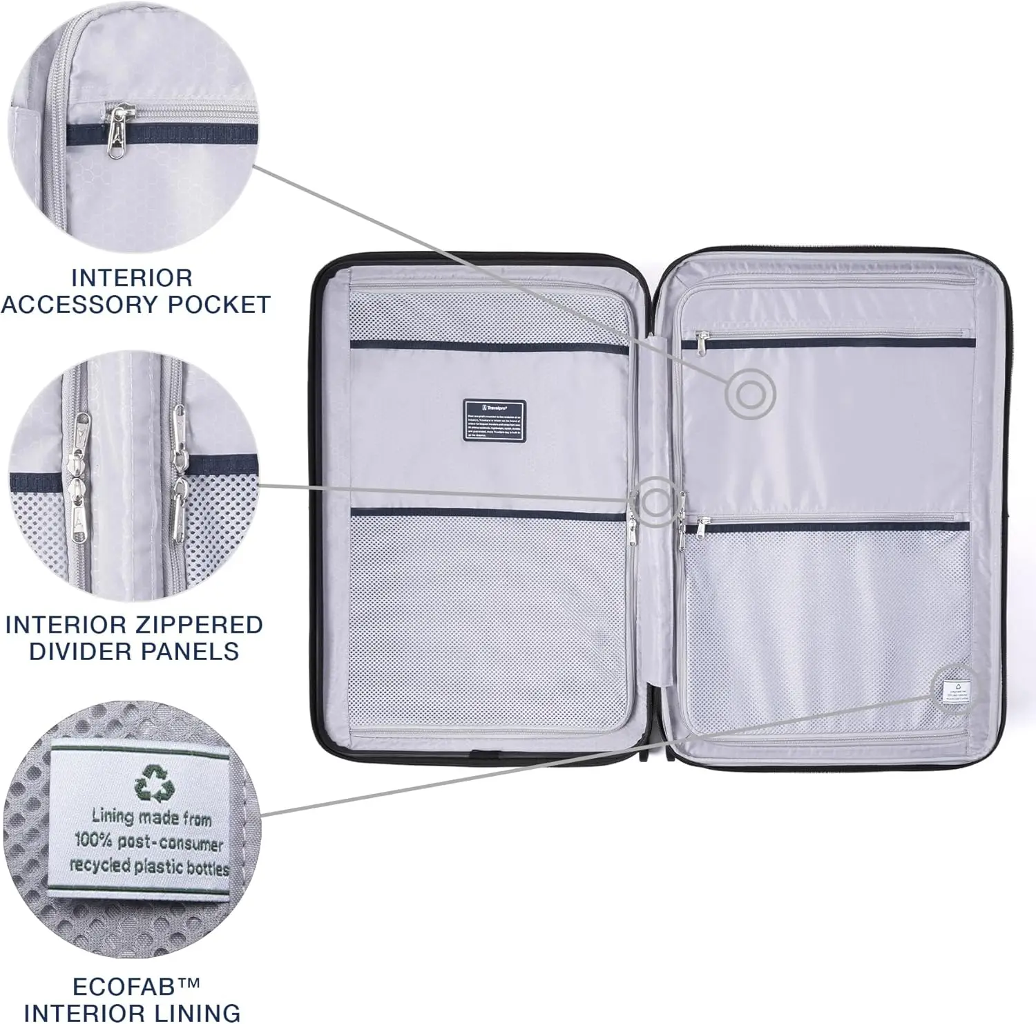 Conjunto de bagagem rígida expansível leve com 8 rodas giratórias, trava TSA, cinza sombra, tamanho pequeno de 2 peças