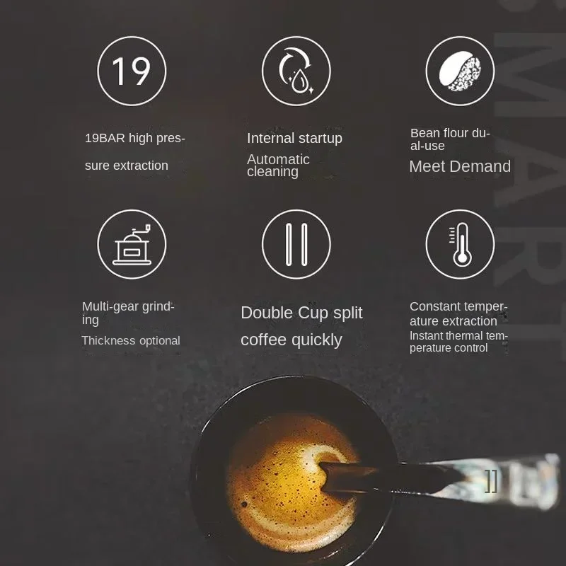 

Кофемашина полностью автоматическая, итальянская, для свежемолотых зерен, для дома и офиса, компактная, 19 бар, с сенсорным экраном