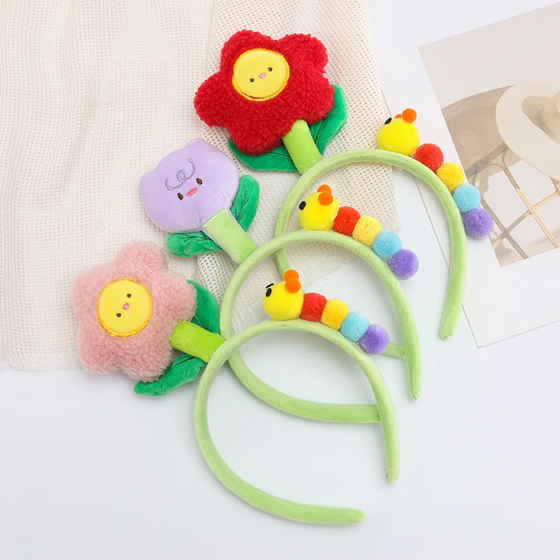 

Creative and Cute Flower Caterpillar Hairband Hair Accessory for Girls for Washing Their Face and Applying Makeup Funky Headband