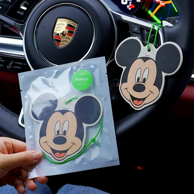 Disney Minnie Mickey Mouse Car Aromatherapy Cartoon Car Pendant Fragrant Tablet Cute Air Freshener Auto Accessories Decor Gifts