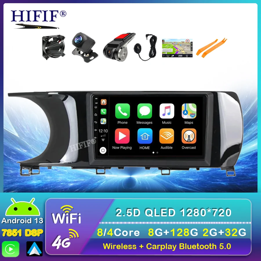 

9" Carplay Android 13 Car Radio For Kia K5 3 III 2020 - 2021 Multimedia Video Player Navigation GPS Auto DSP WIFI 4G QLED Screen