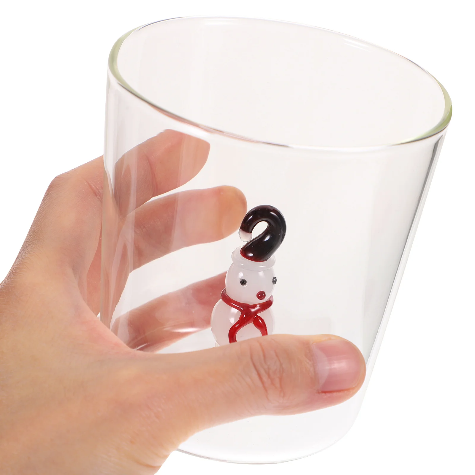 

3 D Holiday Cups Snowman Party Drinking Goblets Clear for Christmas Wine Glasses