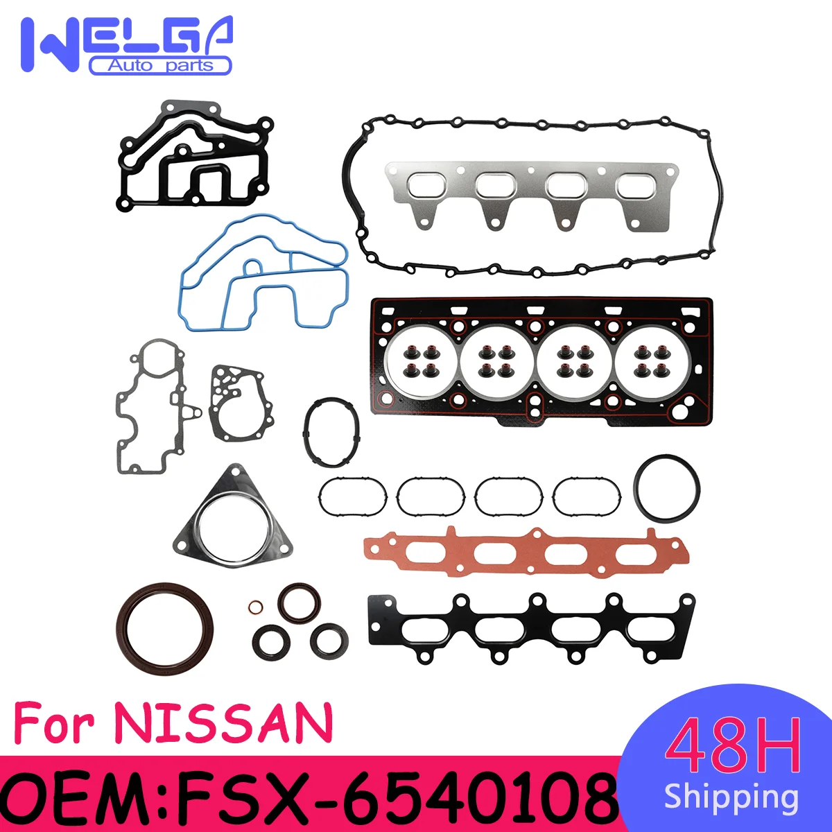 1 conjunto FSX-6540108 7701471886 Jogo de Anéis de Pistão e Juntas para Retífica de Motor para Renault Sandero 2010-2015 e Nissan Platina 2002-2010