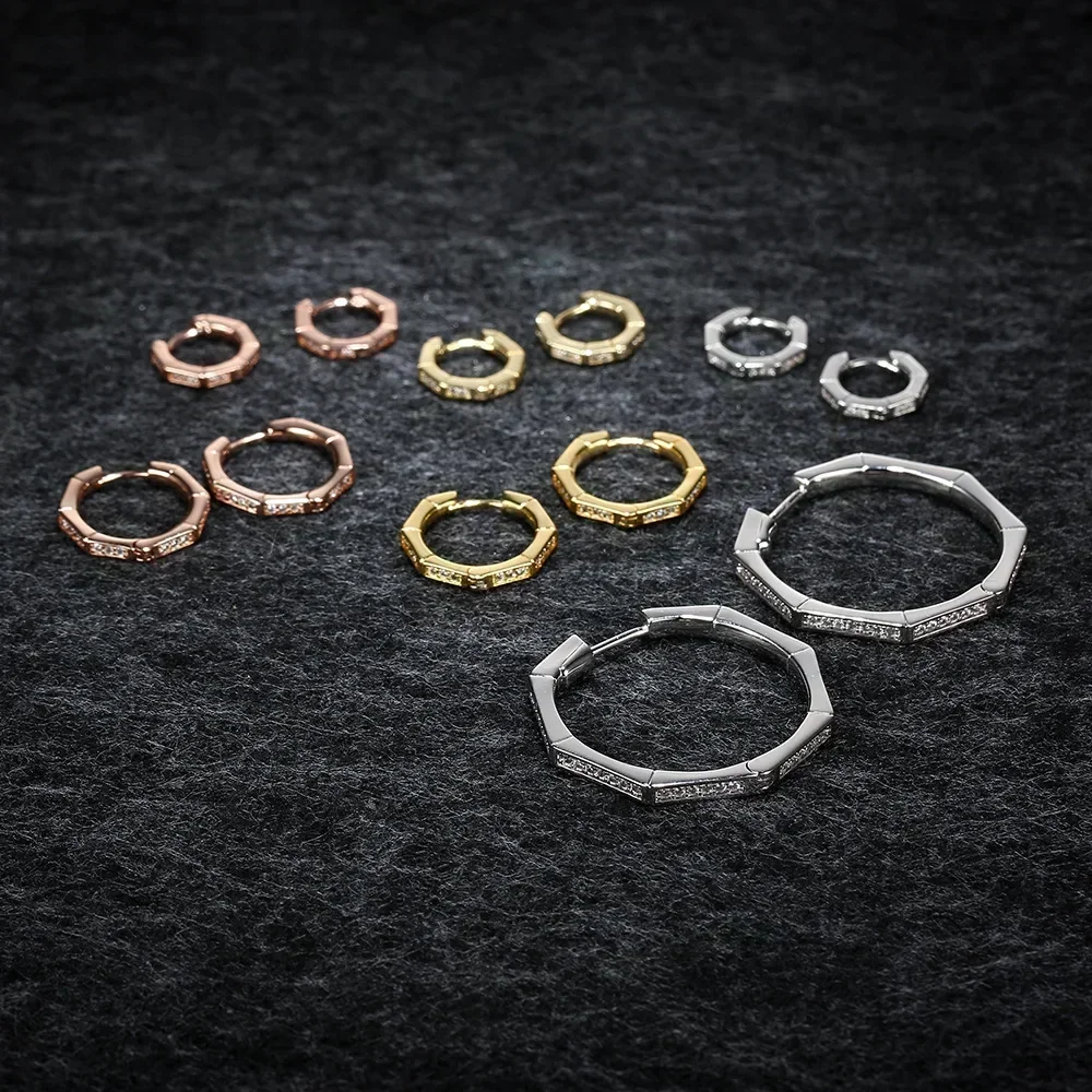 LI KI High Quality 925 Silver Polygon Earrings Multicolor  Jewelry For Girlfriend Gift Free Shipping
