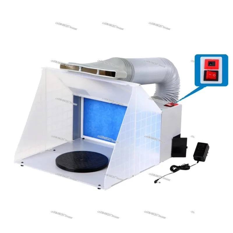 Airbrush Spray Booth Portable Hobby Airbrush Paint Spray Booth Kit with 4 LED Light Powerful Dual Exhaust Fans