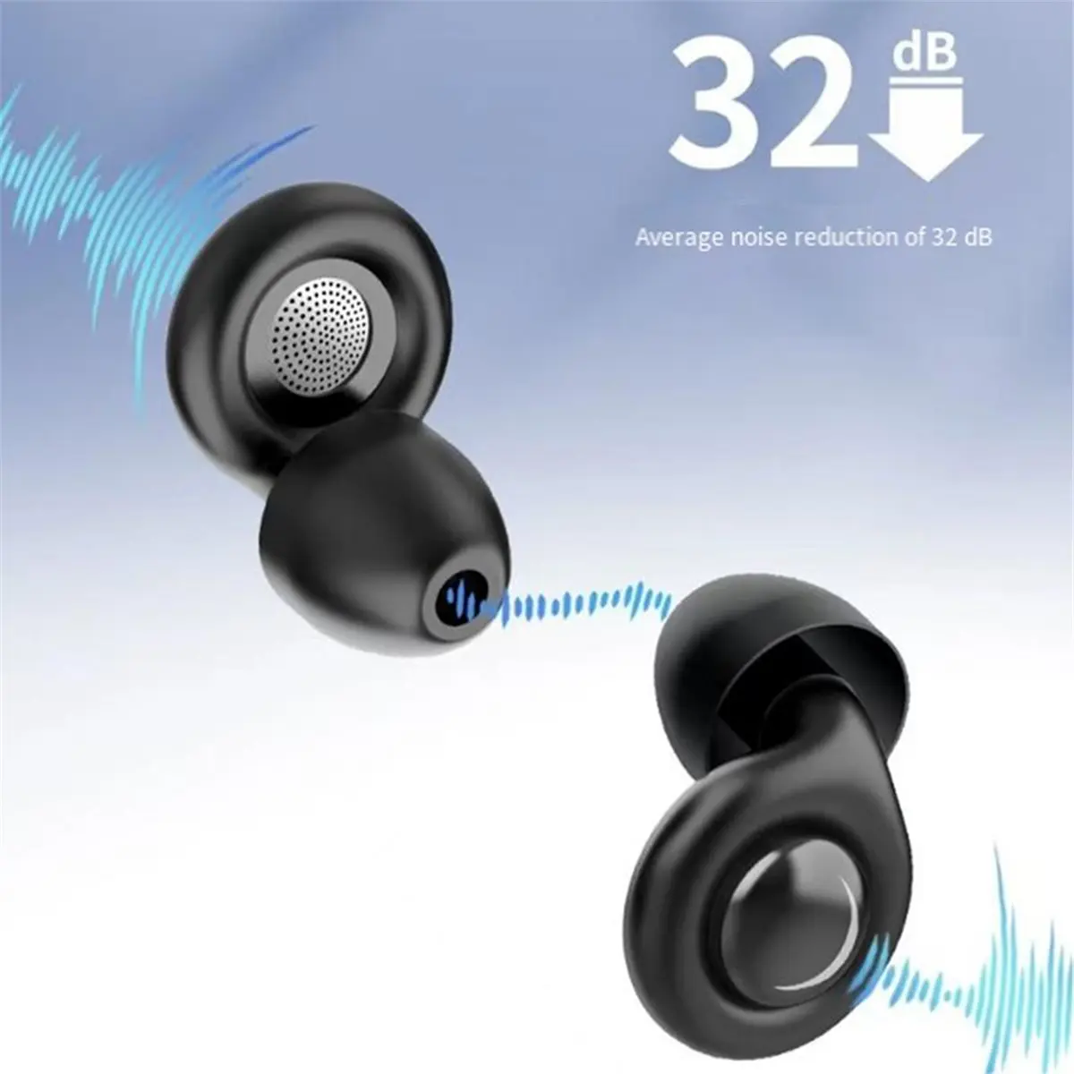 2026 New Soft Noise Masking Earplugs for Sleep Hypoallergenic Noise Isolation Ear Plugs with 4 Size Tips Portable Storage Case